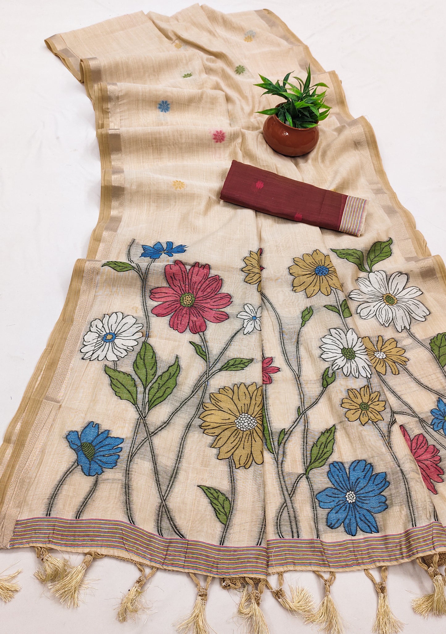 Soft Pure Munga Cotton Saree
( JP55)