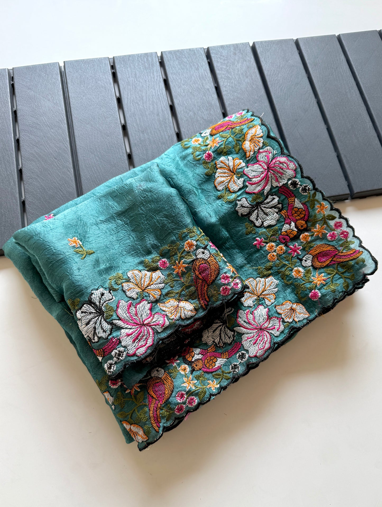 Pure Alexa Crush Saree with premium floral embroidery