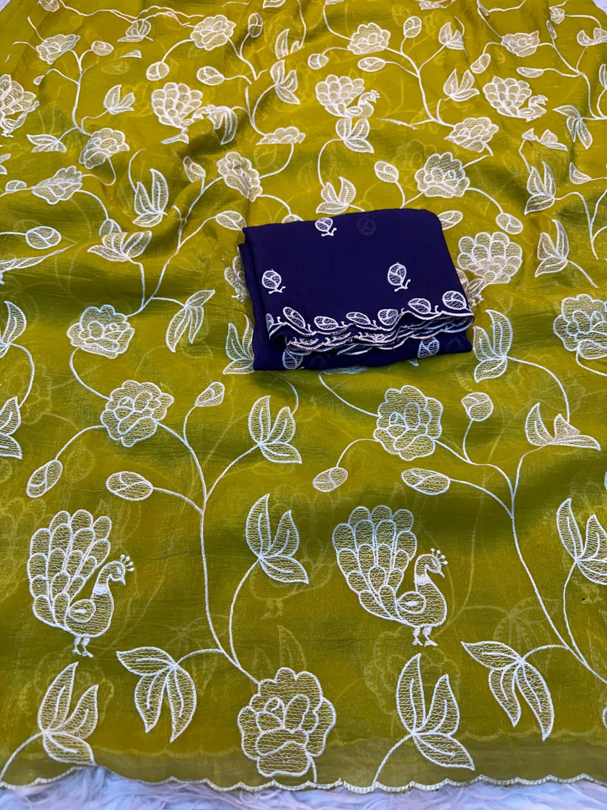 soft crunchy Designer Saree