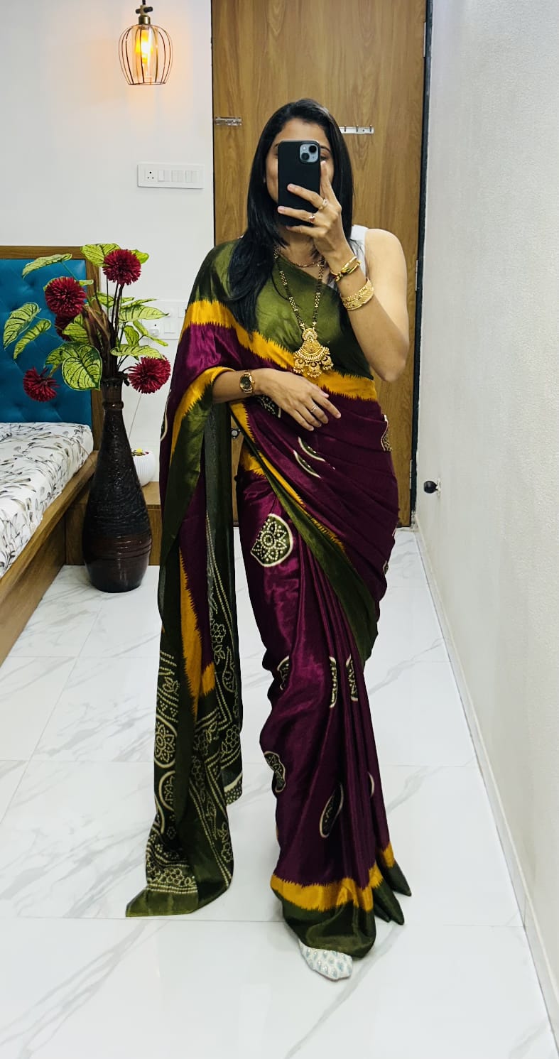 semi Gajji heavy saree