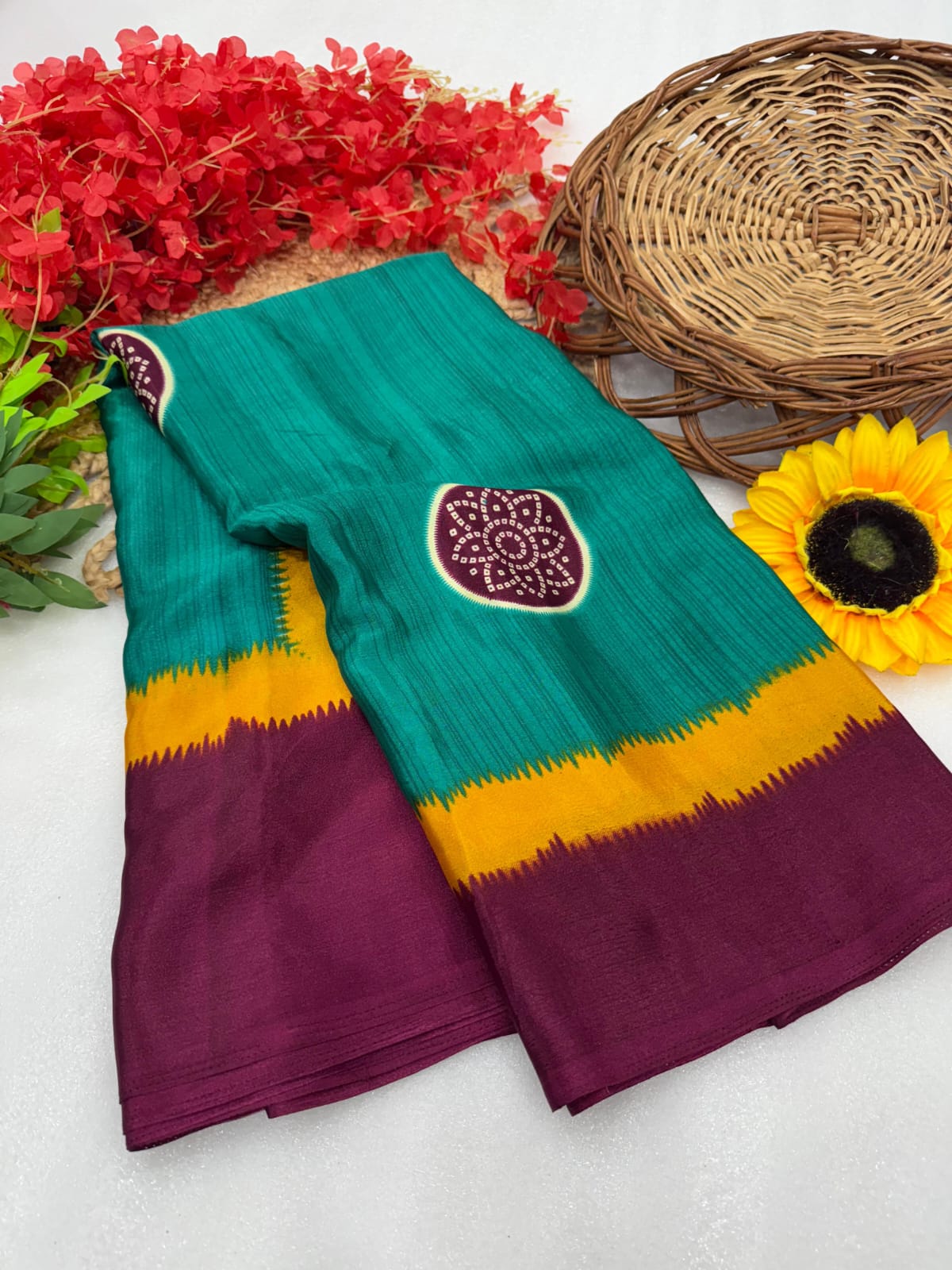 semi Gajji heavy saree