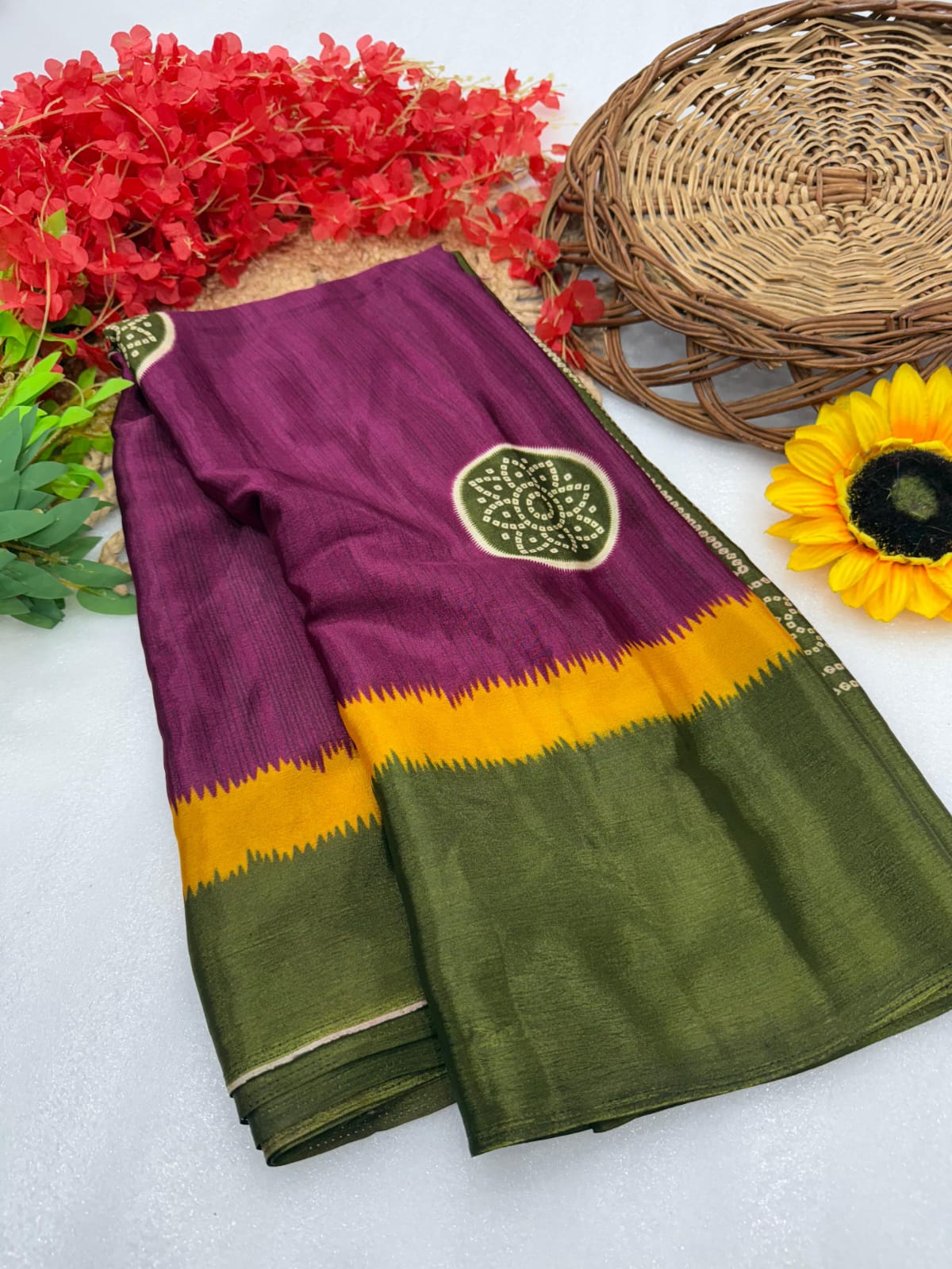 semi Gajji heavy saree