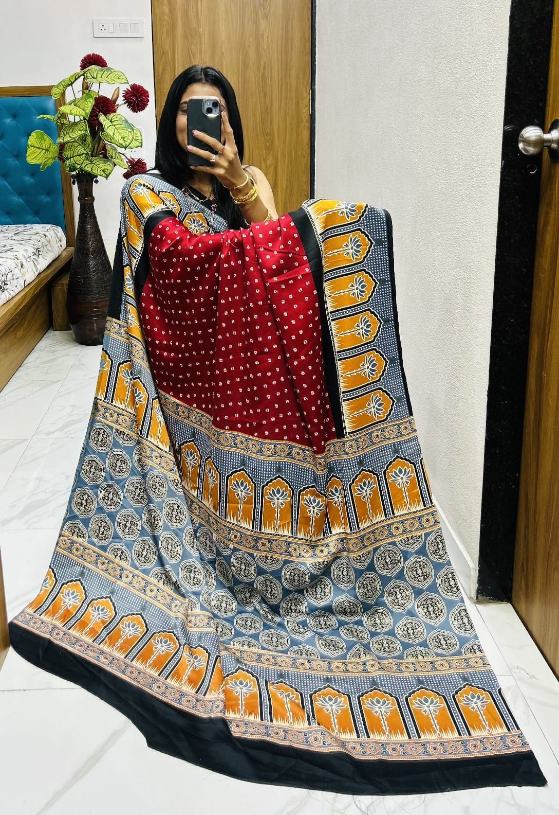 semi Gajji heavy saree