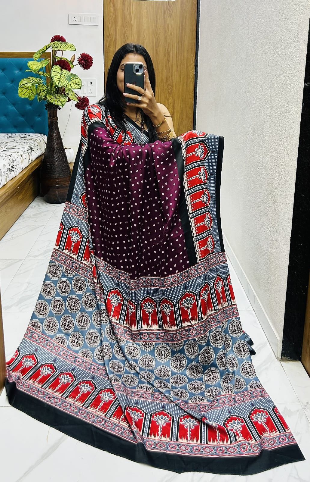 semi Gajji heavy saree