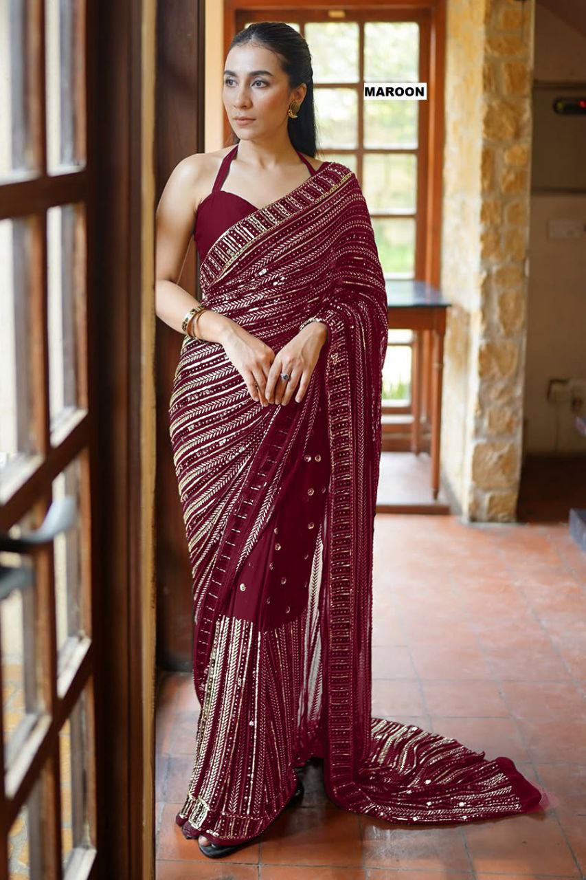 Full Saree Of Heavy quality 60 gram Georgette
( JP43)