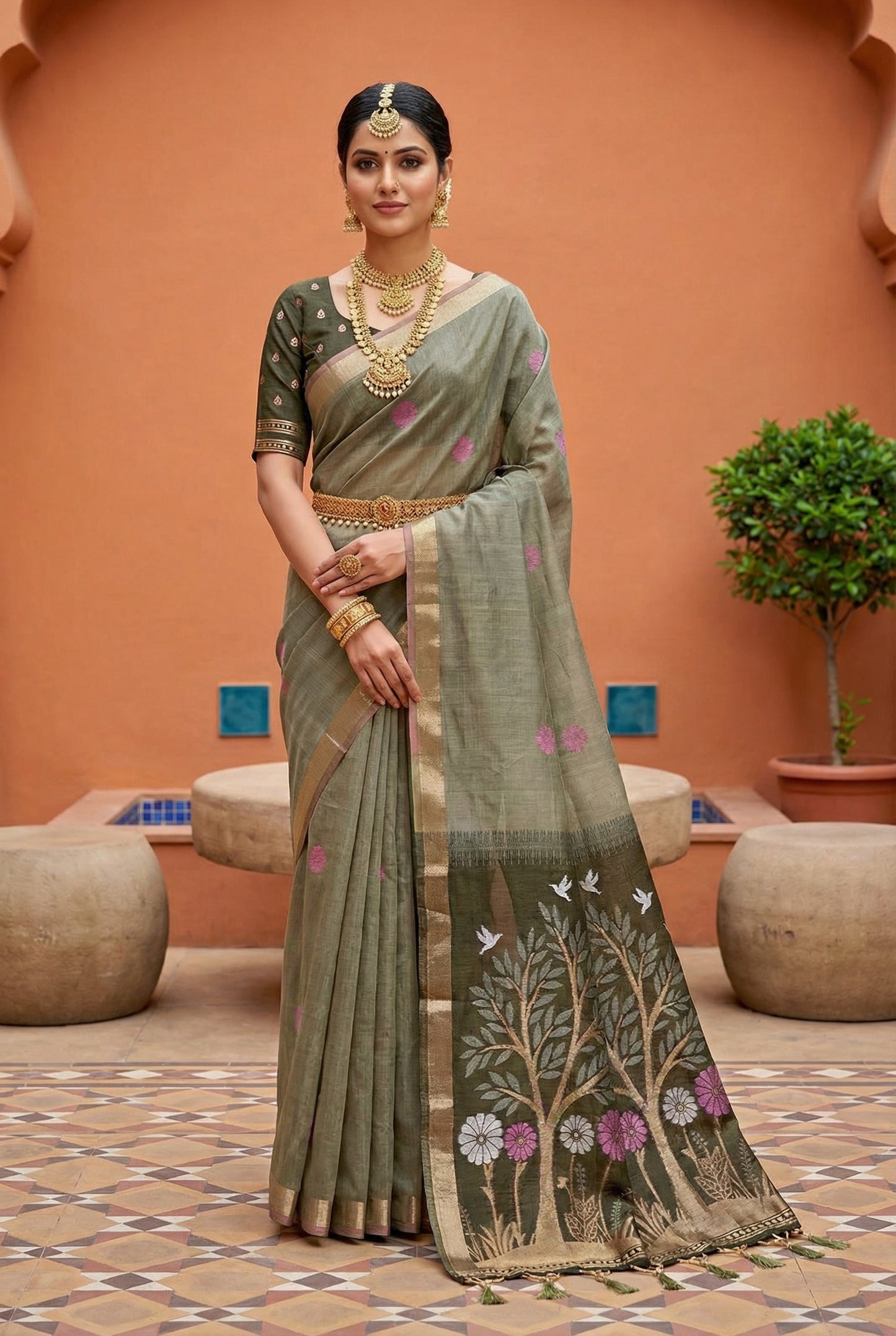 Soft Pure Munga Cotton Saree

( JP57)