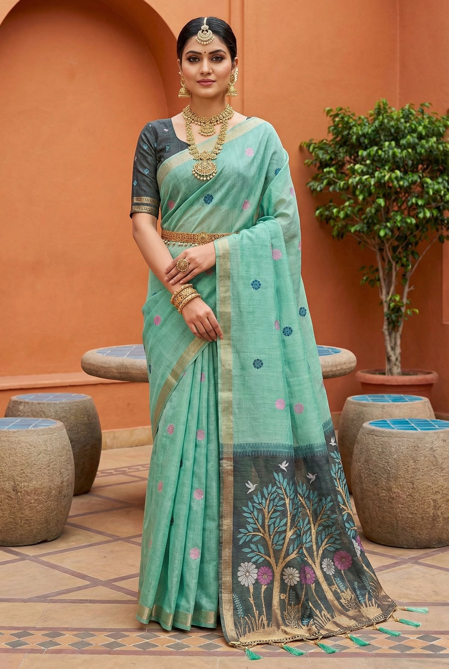 Soft Pure Munga Cotton Saree

( JP57)