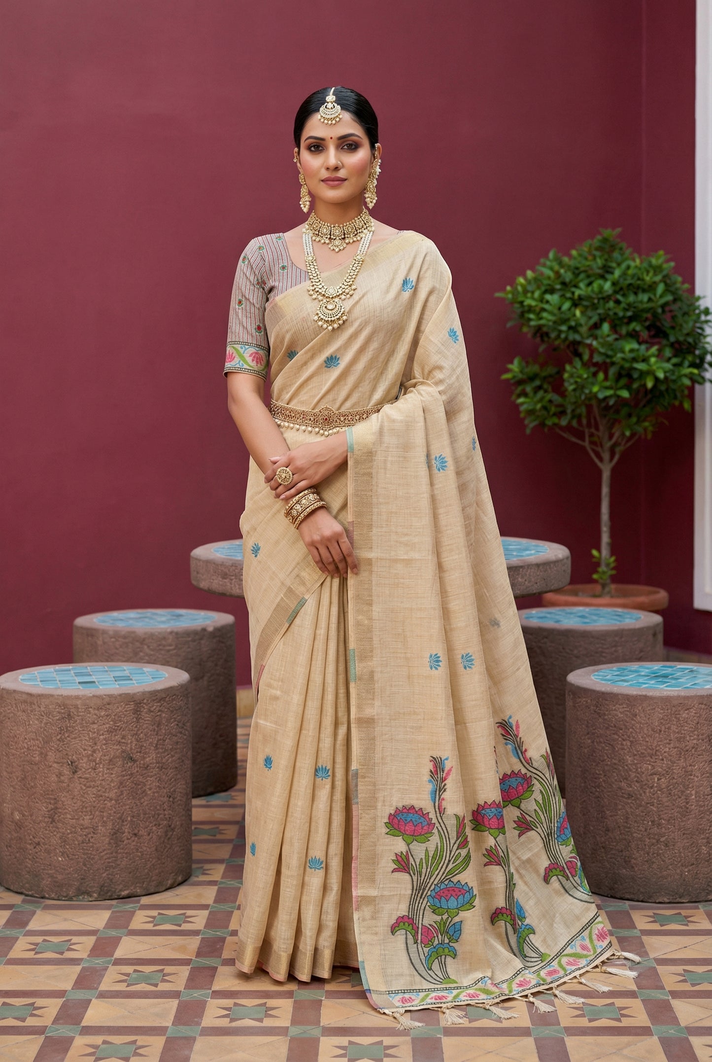 Soft Pure Munga Cotton Saree

( JP56)