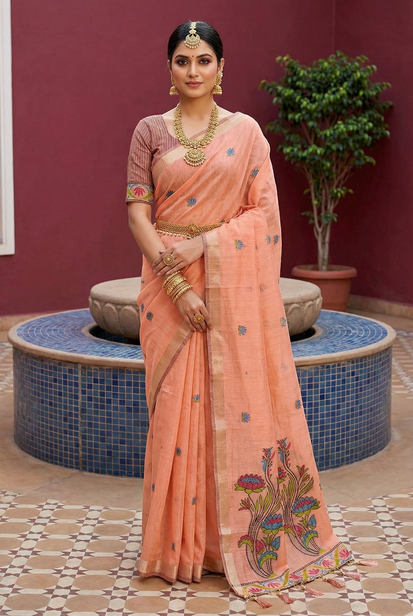 Soft Pure Munga Cotton Saree

( JP56)
