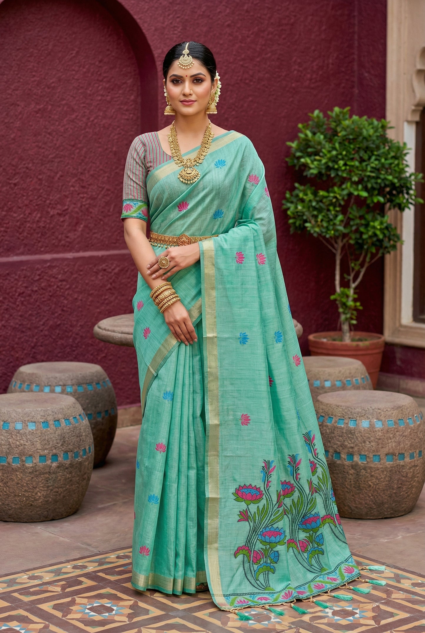 Soft Pure Munga Cotton Saree

( JP56)