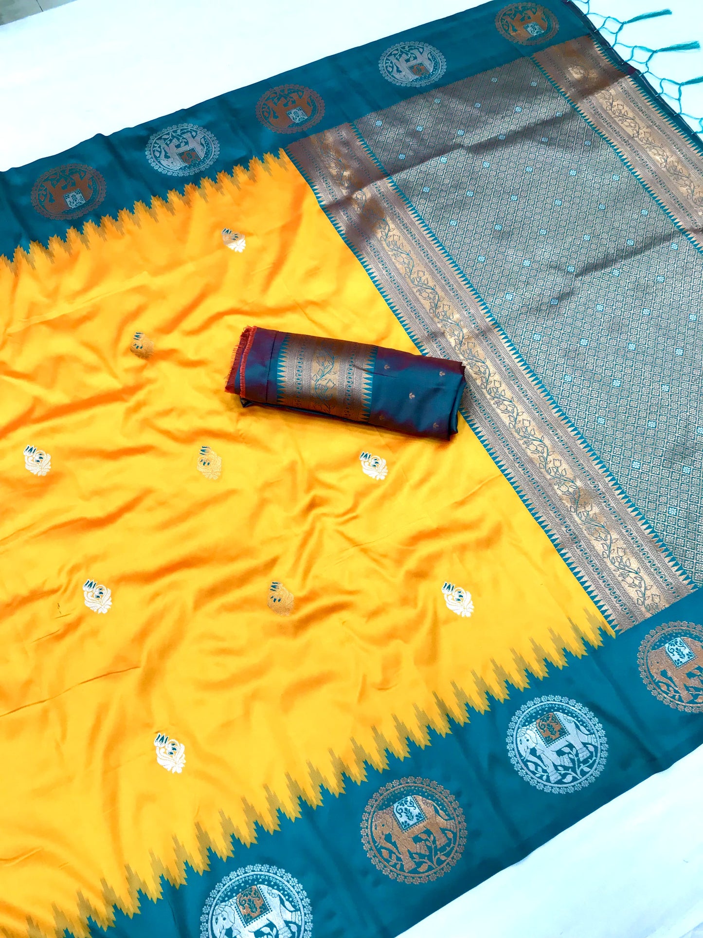 Pure Soft Banarasi Silk Saree With Beautiful Colours