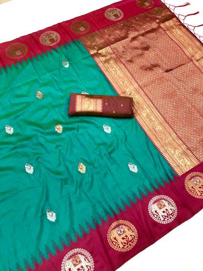 Pure Soft Banarasi Silk Saree With Beautiful Colours
