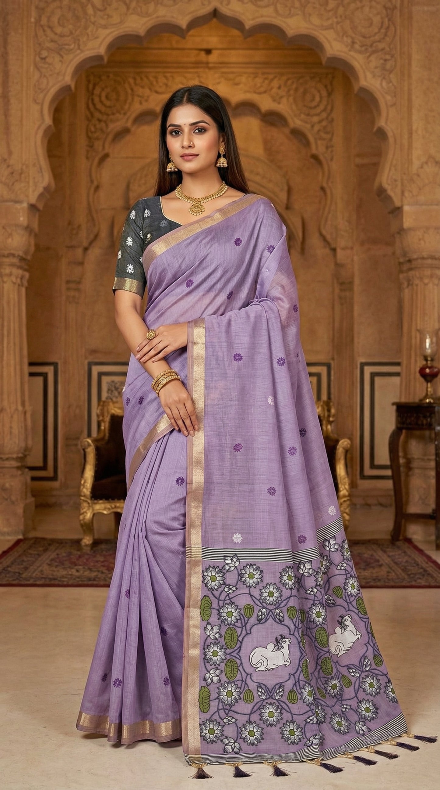 Soft Pure Munga Cotton Saree

( JP54)