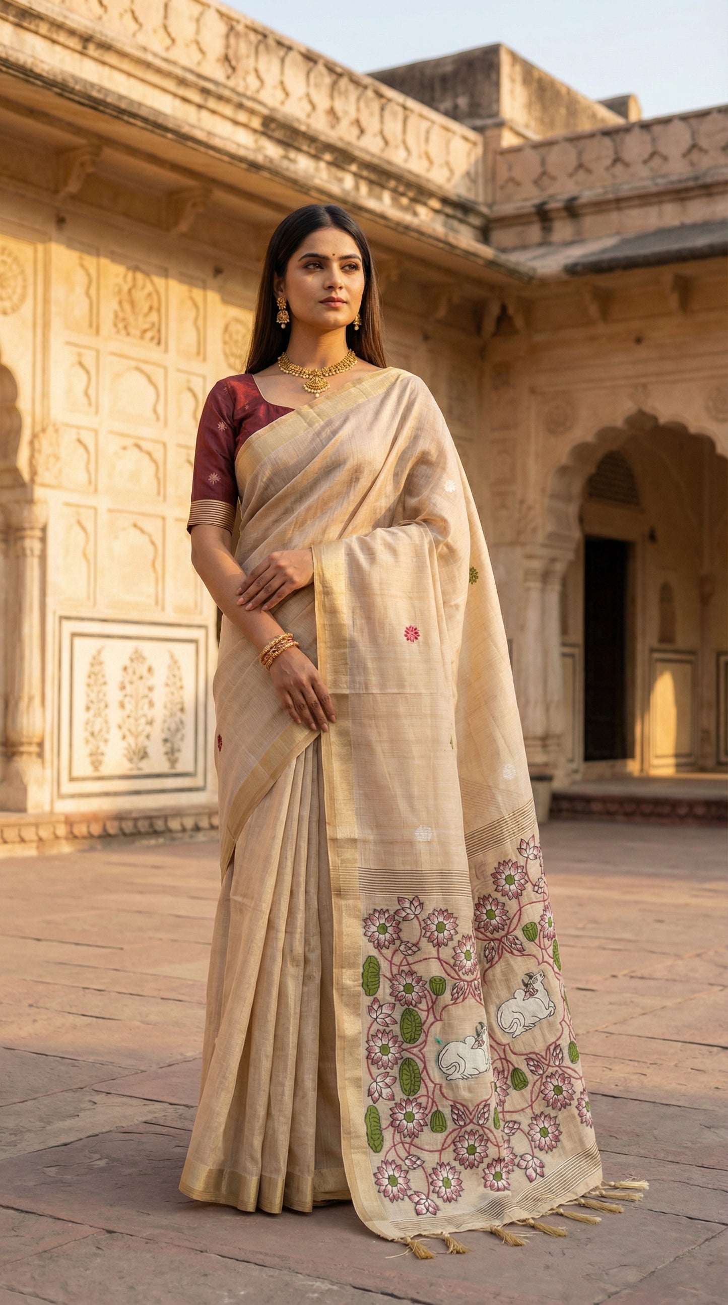 Soft Pure Munga Cotton Saree

( JP54)
