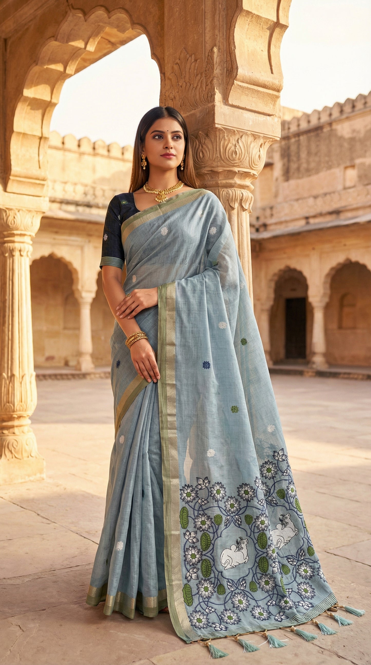 Soft Pure Munga Cotton Saree

( JP54)