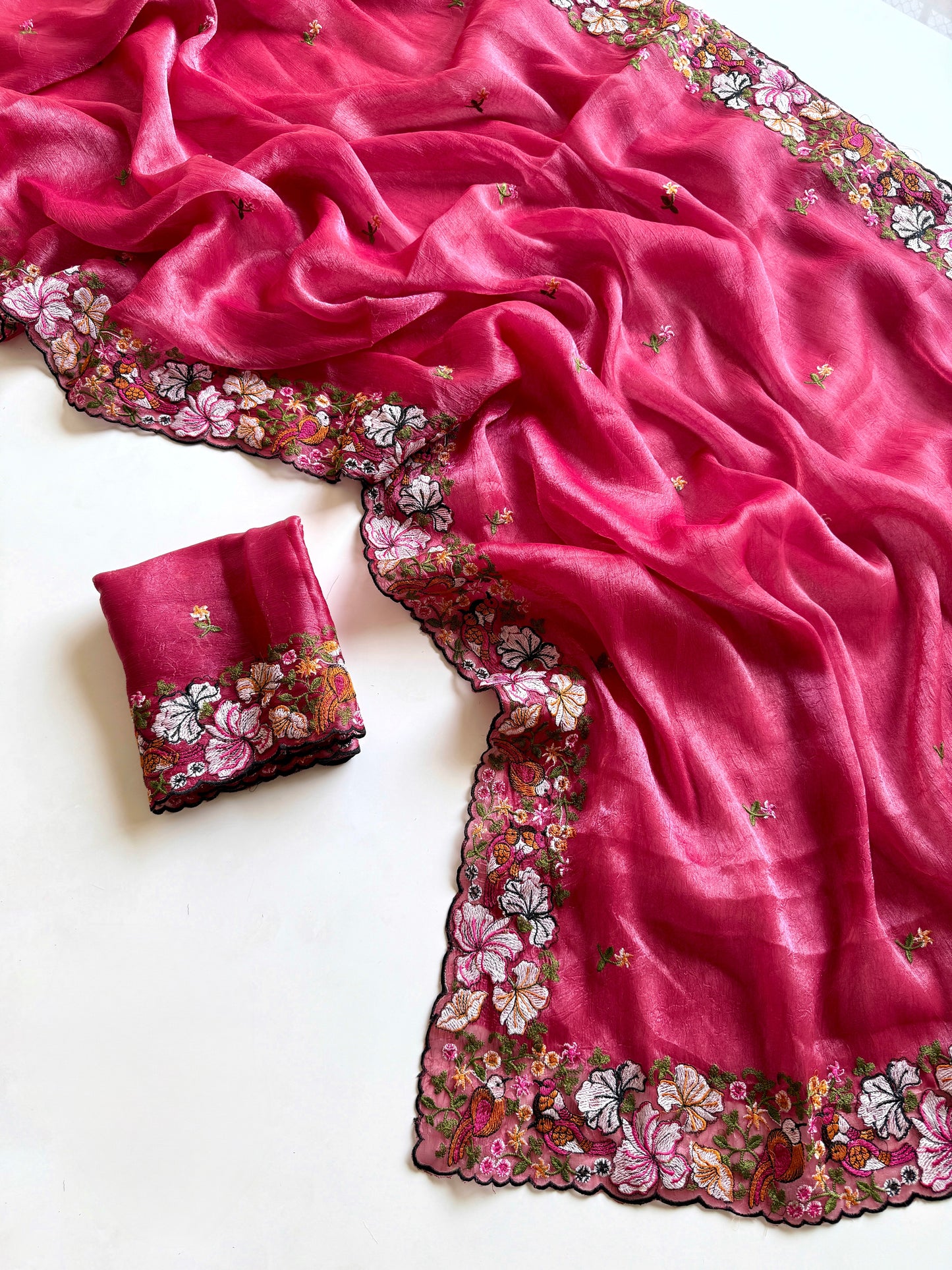 Pure Alexa Crush Saree with premium floral embroidery