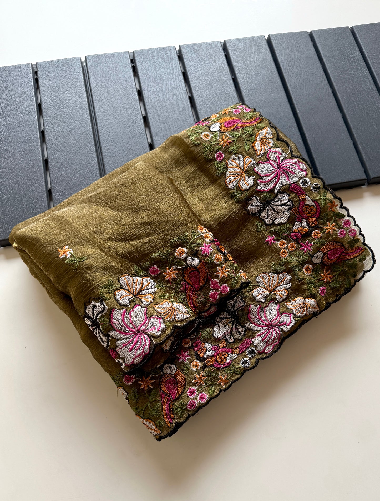 Pure Alexa Crush Saree with premium floral embroidery