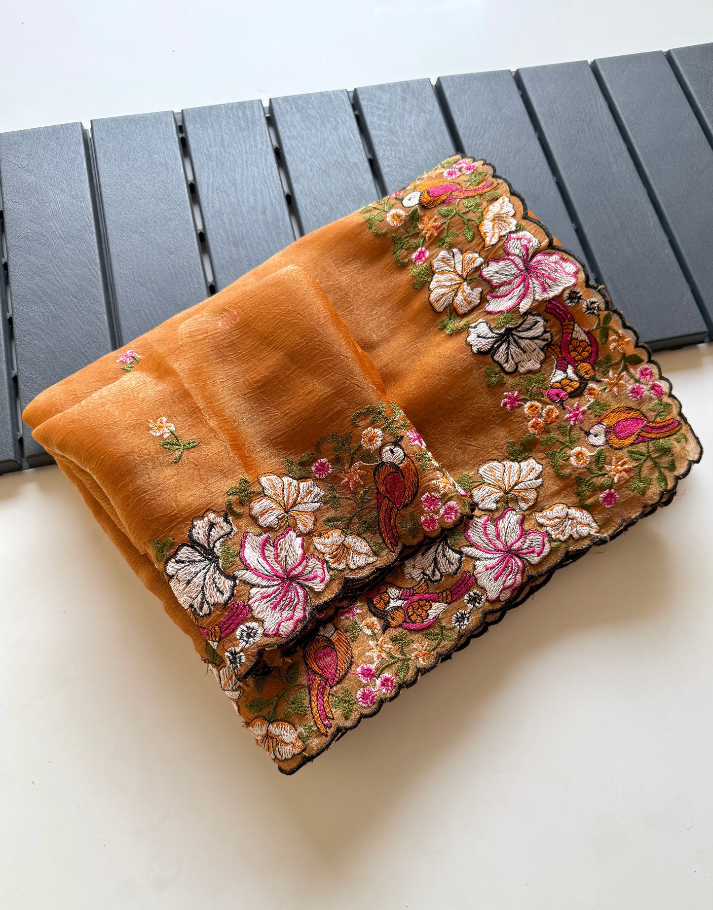 Pure Alexa Crush Saree with premium floral embroidery