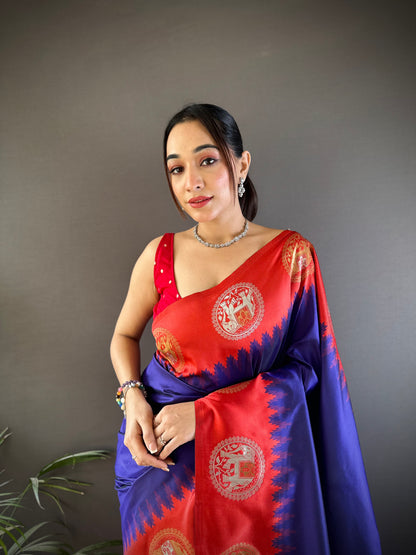 Pure Soft Banarasi Silk Saree With Beautiful Colours