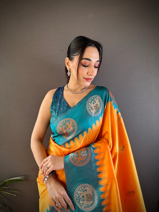 Pure Soft Banarasi Silk Saree With Beautiful Colours
