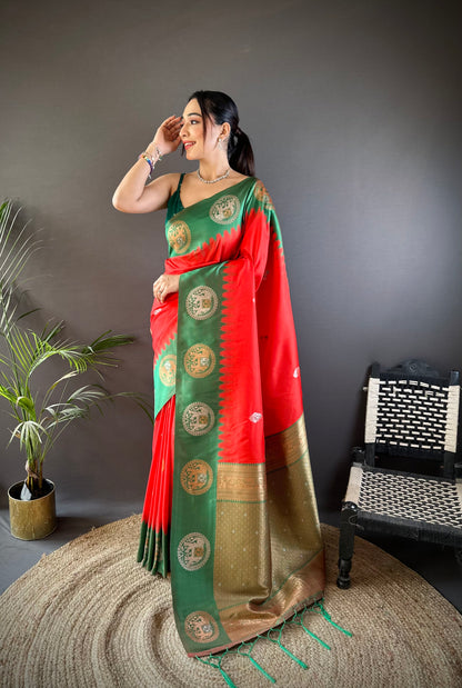 Pure Soft Banarasi Silk Saree With Beautiful Colours