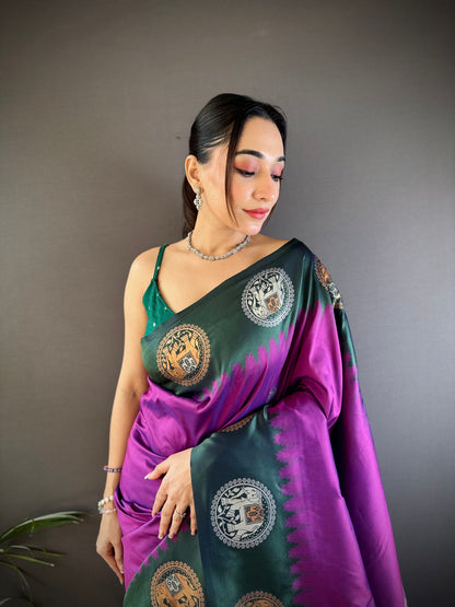 Pure Soft Banarasi Silk Saree With Beautiful Colours