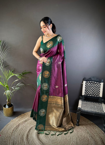 Pure Soft Banarasi Silk Saree With Beautiful Colours
