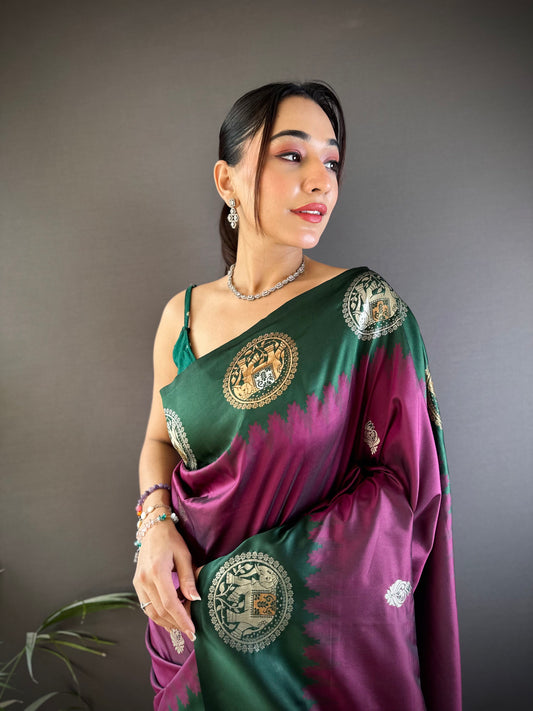 Pure Soft Banarasi Silk Saree With Beautiful Colours