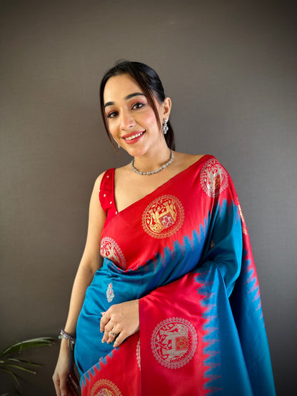 Pure Soft Banarasi Silk Saree With Beautiful Colours