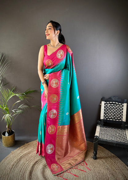 Pure Soft Banarasi Silk Saree With Beautiful Colours