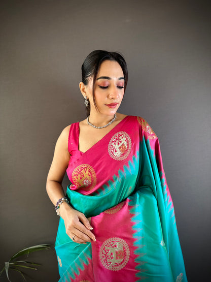 Pure Soft Banarasi Silk Saree With Beautiful Colours