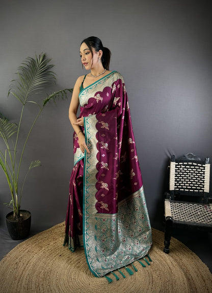 Soft Banarasi silk saree