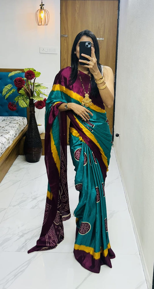 semi Gajji heavy saree