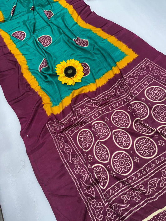 semi Gajji heavy saree