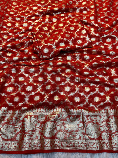 Viscose Georgette Saree With running Blouse !