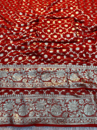 Viscose Georgette Saree With running Blouse !