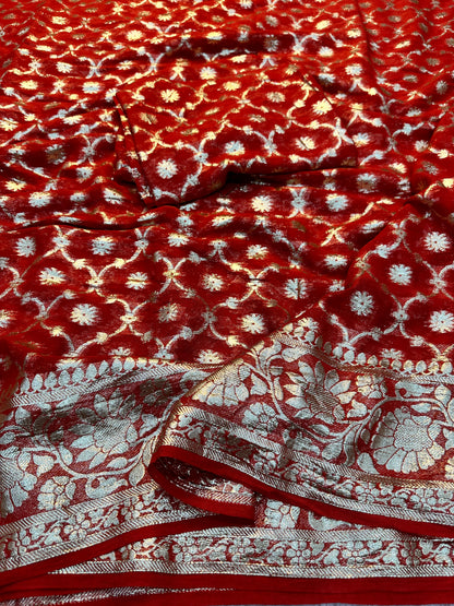 Viscose Georgette Saree With running Blouse !