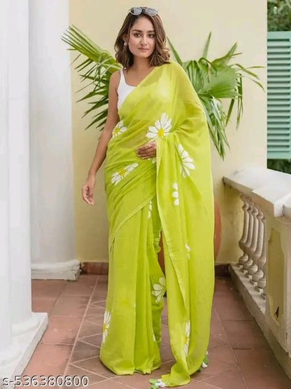 Pure Linen Digital Print saree