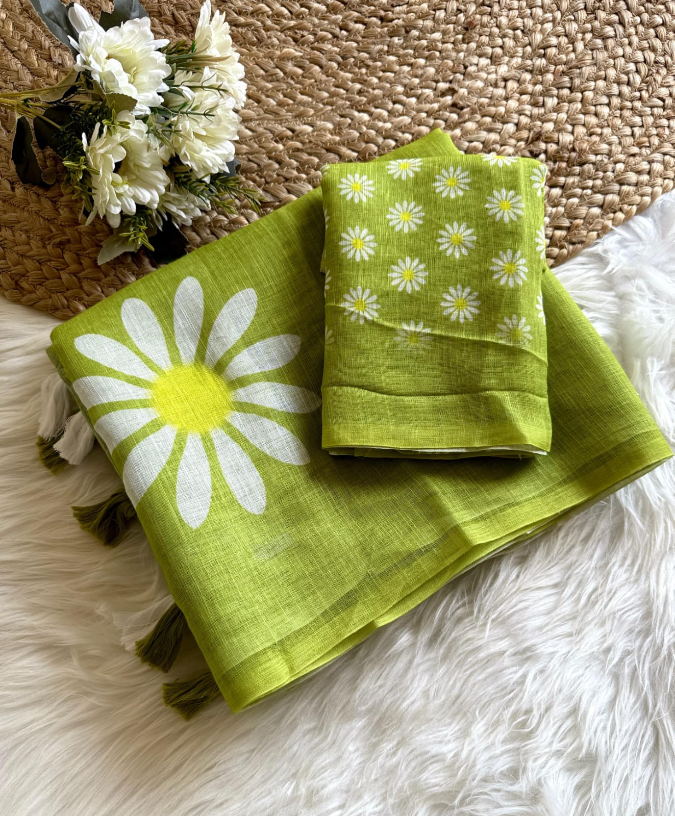Pure Linen Digital Print saree