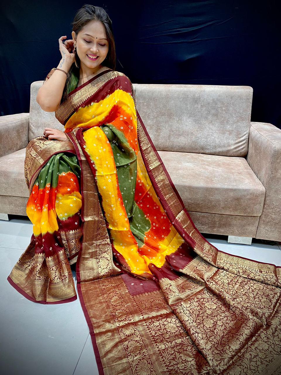 New Kanjivaram Bandhani