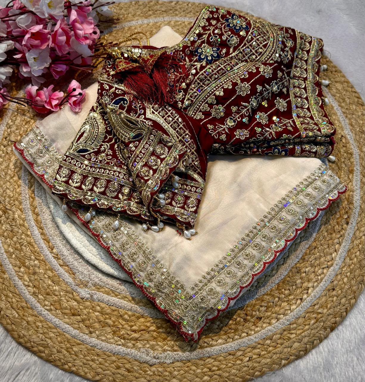 saree  with  stitched blouse