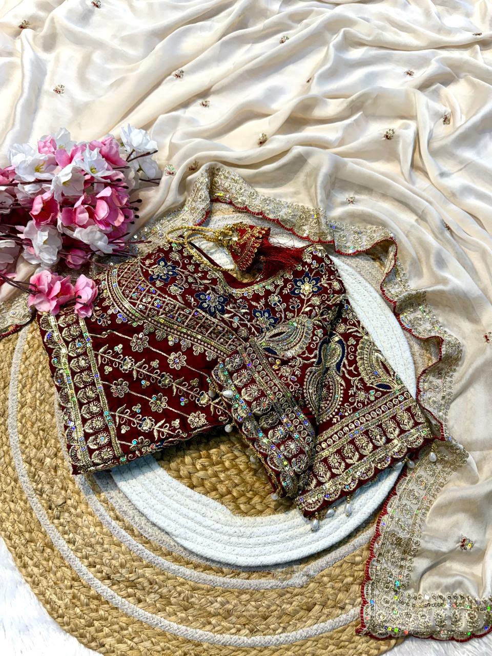 saree  with  stitched blouse