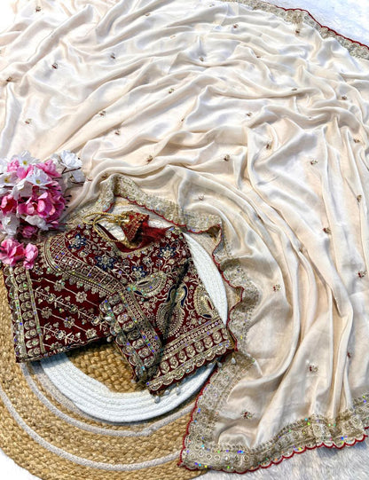 saree  with  stitched blouse
