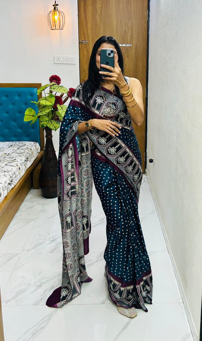semi Gajji heavy saree