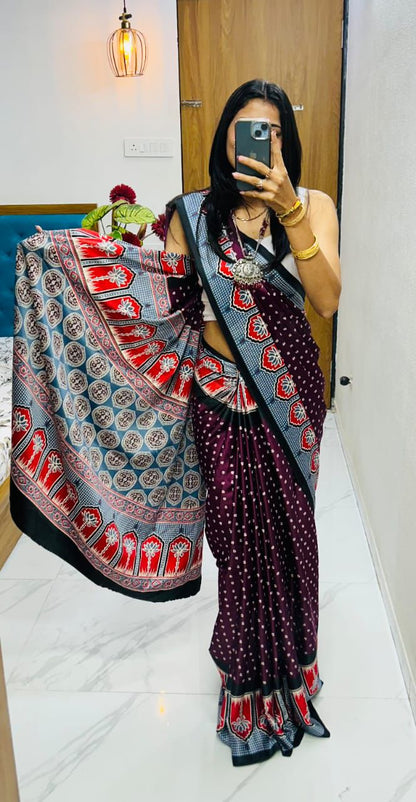 semi Gajji heavy saree