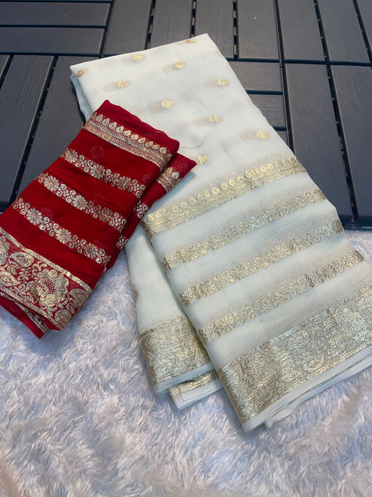 Viscose Georgette Saree With Running Blouse&nbsp;