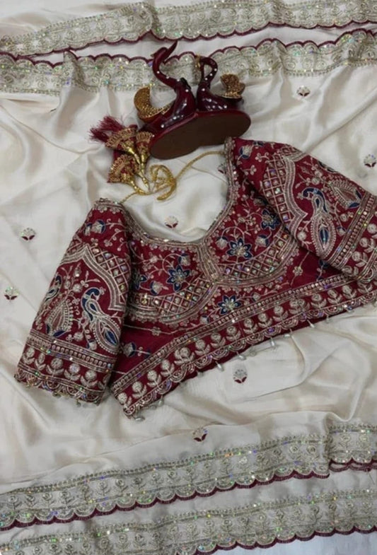 saree  with  stitched blouse