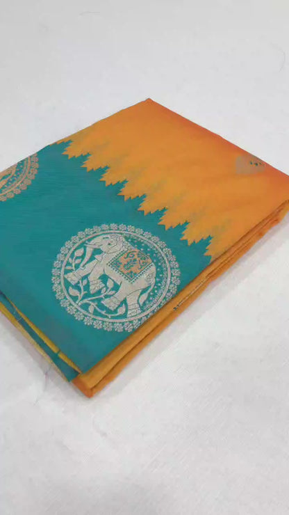 Pure Soft Banarasi Silk Saree With Beautiful Colours