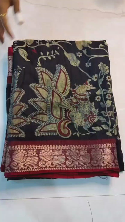 Soft bleck dola silk sarees