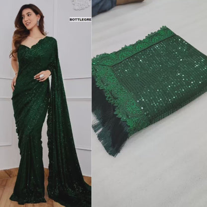 Full Saree Of Georgette With Heavy 5MM Sequence Embrodery Work
( JP12 )